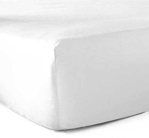 Fitted Sheet 100% Cotton 57 Thread Count White 120 x 190 cm – 30 cm Corner