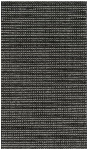 SAFAVIEH Geometric Area Rug for Living Room, Dining Room, Bedroom - Natura Collection, Short Pile Rug, Grey and Black, 61 x 91 cm