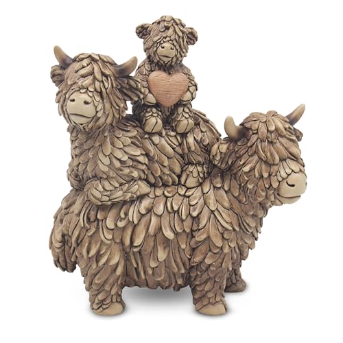Lesser & Pavey Hughie Highland Cow Family Decor Figurine