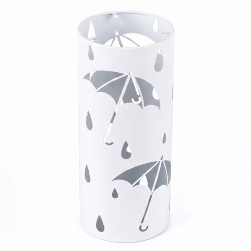 BEWBBAT Umbrella Stand Rack for Entryway, Freestanding Round Metal Umbrella Holder, Rain Collection Umbrella Organizer Bin for for Can Walking Stick, Home Office Decor, Hold 4-5 Umbrellas