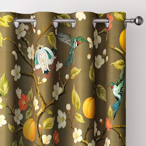 Tyrot Blackout Curtains for Bedroom Black Out Curtains Room Darkening Window Drapes, C7