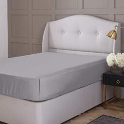 Silentnight Pure Cotton Fitted Sheet - Silver - Double