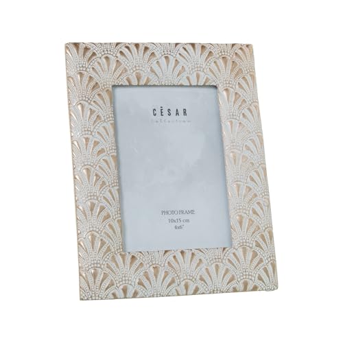 Photo Frame Resin 10 x 15 cm White Envejecido Ext: 17 x 1.5 x 22 cm