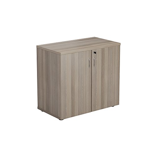Office Hippo Desk High Cupboard, Lockable Grey Oak, 80 x 45 x 73 cm