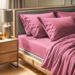 100% Cotton Ranforce Single Fitted Sheet (100 x 200 + 30 cm), Dusty Rose, 155 Thread Count - Machine Washable at 30°C - Soft & Durable Bedding Essential