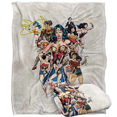 WONDER WOMAN 75th Collage Silky Touch Super Soft Throw Blanket 152 x 127 cm