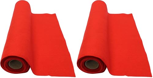 Bright Ideas Felt Roll ??? Red. Sheet Size: 45cm x 2.5m, 1.4mm Soft Thick Wool and Synthetic Felt Supplied on The Roll. Ideal for Craftwork Sewing, Patchwork and Arts & Crafts. BI8084. (Pack of 2)
