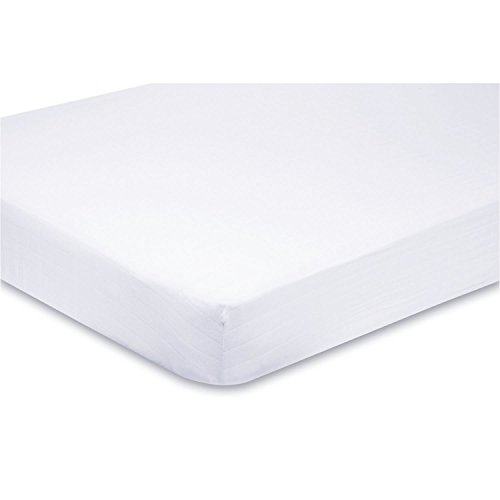 For-Your-Little-One Cot Bed Fitted Sheets 140 x 70 Cotton Jersey - Hypoallergenic Toddler Bed Sheet Fully Elasticated Skirt Breathable Easy Care - Junior Bed sheets (Pack Of 2, White)
