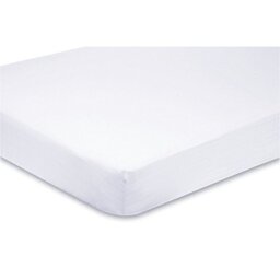 For-Your-Little-One Cot Bed Fitted Sheets 140 x 70 Cotton Jersey - Hypoallergenic Toddler Bed Sheet Fully Elasticated Skirt Breathable Easy Care - Junior Bed sheets (Pack Of 2, White)