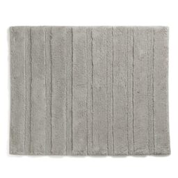 kela Megan Non-Slip Bath Mat 55 x 65 x 1.6 cm Bathroom Rug Grey Washable Recycled Cotton Bath Mat in High/Low Design Silver Grey