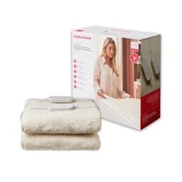 Morphy Richards EverCosy Premium Fleece Heated Electric Under Blanket, Teddy, Superking, 160x160cm, Dual Control, 9 Settings, 5p/hour Cost, Machine Washable, 600023, Cream