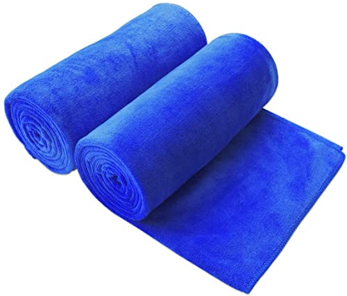 "Jml Microfiber Bath Towels, Jumbo Bath Sheet 2 Pack(35"" x 70""), Oversized, Soft, Super Absortbent and Fast Drying, Multipurpose Bath Towels for Body, Sports, Fitness, Yoga, Dark Blue"