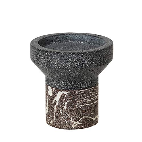broste Copenhagen Idun Candle Holder, Stone, Brown, 10 x 10 cm
