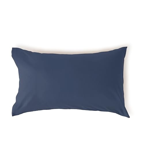 BASSETTI Set of 2 Pillowcases, Blue, 100% Cotton, 50 x 80 cm