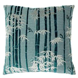 Paoletti Anji Feather Filled Cushion, Teal, 50 x 50cm