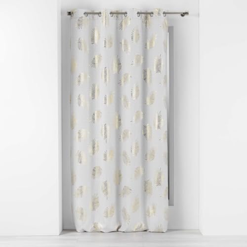 Douceur d'Intérieur, Curtain with eyelets (140 x 280 cm) Sunny Gold, Metallic Printed Polyester