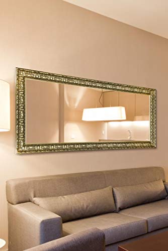 MirrorOutlet Silver Extra Large Antique Style Leaner/Wall hanging Mirror. Rectangular for Lounge, Dining Room, Bedroom, Bathroom and more - UK's Largest Stockist. 169cm X 76cm