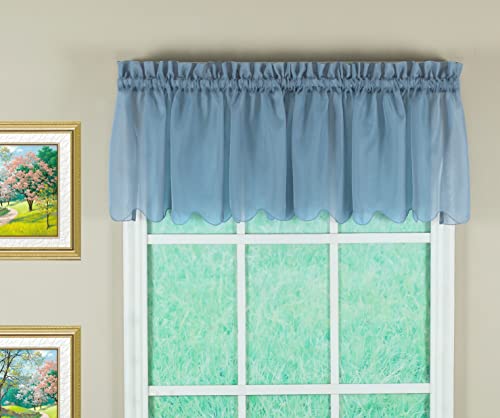 "Today's Curtain Emelia Original Voile Valance 14"", Wedge Blue, 60"" W x 14"" L"