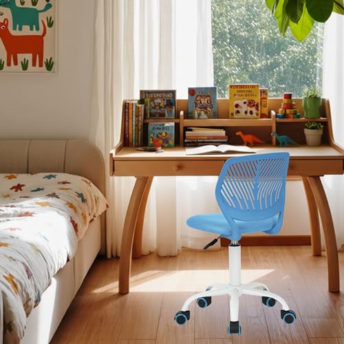 FurnitureR Kids Chair Height Adjustable Desk Chair Ergonomic Colorful Youth Chair with Backrest & Armrests Swivel Chair with 5 Wheels for Children 3-10 Years 100kg Load Capacity
