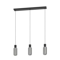 Eglo Pendant Lamp Maione, Smoked Glass Above Dining Table