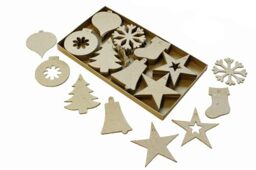 Bright Ideas Christmas Decorative Cut-Outs. Pack of 80 Festive Designs. Stars, Bells, Stockings, Snowflakes, Christmas Trees for Christmas Crafts for Kids. Unfinished Cut-Out Craft Ornaments. BI4004.