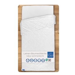 LINEA by böhmerwald nature linen/cotton blanket, summer light, 135 x 200 cm, 60% linen / 40% cotton, suitable for allergy sufferers, washable gentle up to 40 °C, produced in Germany
