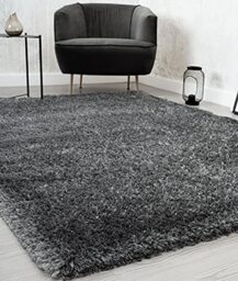 Mia's Teppiche Fiona Rug Living Room, Bedroom Anthracite 60x110 cm High Pile