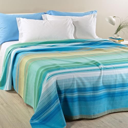 Caleffi 1006802 1006802 Rainbow Light Piquet Bedspread for Single Bed 50% Cotton 50% Polyester 220 x 260 cm Orange