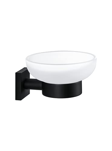 BRAVAT Soap Dish, Brass, Matte Black, 129 x 116 x 70