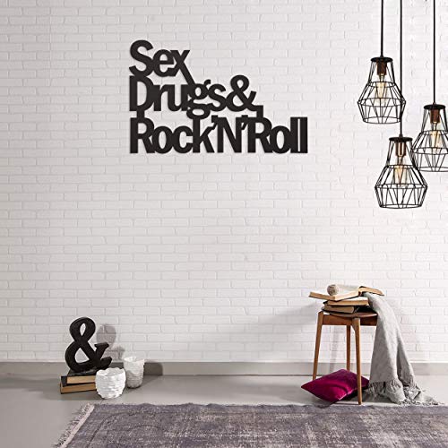 Homemania Wall Decoration, Laminated Steel, Black, 50 x 0.2 x 38 cm