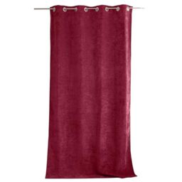 ED ENJOY HOME Thermal Blackout Curtain with Eyelets, Garnet Red, 140 x 260 cm, 100% Polyester, Velour, Fleece Lining, Velvet Collection