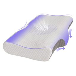 Good Nite Orthopaedic Memory Foam Pillow Contoured Neck & Shoulder Support for Side, Back & Front Sleepers Dual Height Ergonomic Design for Better Sleep Alignment – Breathable Removable Cover (White)