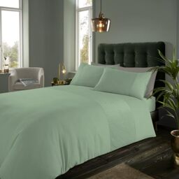 GC GAVENO CAVAILIA Fancy Bedding Double Bed Set (200x200 cm) - Velvet Duvet Cover With Pillowcases - Hypoallergenic Comforter Cover - Bed Linen Duvet Sets - Sage Green