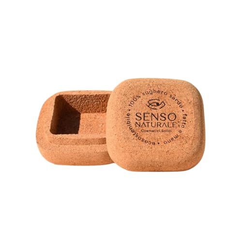 Senso Naturale Handmade Cork Soap Dish ??? Eco-Friendly & Lightweight Soap Holder - 100% Natural Cork ??? Breathable Design to Store Solid Beauty Products ??? Durable, Travel-Friendly ??? Crafted in Sardinia
