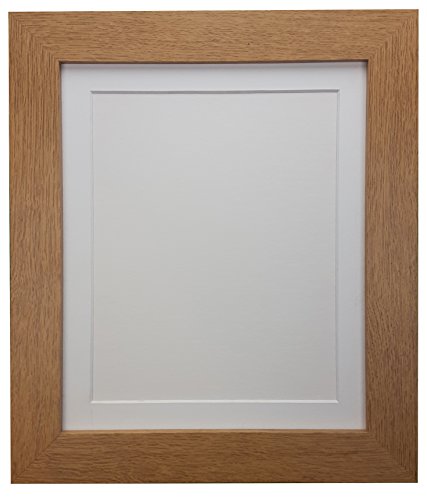 FRAMES BY POST London Picture Photo Frame, Oak with White Mount, 8 x 6 Image Size 6 x 4 Inches