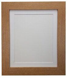 FRAMES BY POST London Picture Photo Frame, Oak with White Mount, 8 x 6 Image Size 6 x 4 Inches