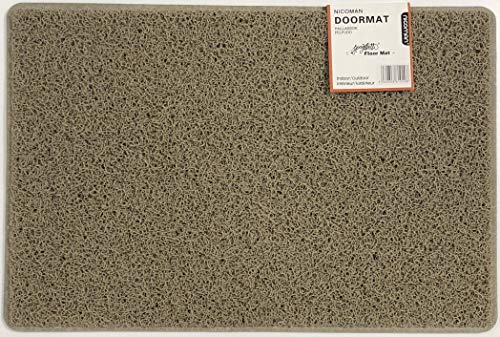 Nicoman Large Outdoor Entrance Jet-Washable PVC Coil Rubber Back Doormat(60x90cm,Beige)