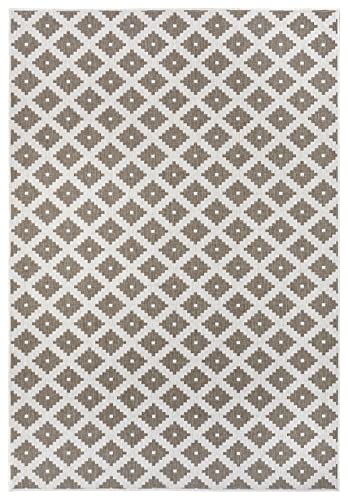 NORTHRUGS Indoor and Outdoor Rug Nizza 120 x 170 cm - Reversible Rug Weatherproof Modern Geometric Pattern for Balcony Patio Garden Conservatory Kitchen Living Room Rug Waterproof in Linen