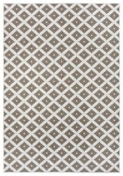 NORTHRUGS Indoor and Outdoor Rug Nizza 120 x 170 cm - Reversible Rug Weatherproof Modern Geometric Pattern for Balcony Patio Garden Conservatory Kitchen Living Room Rug Waterproof in Linen