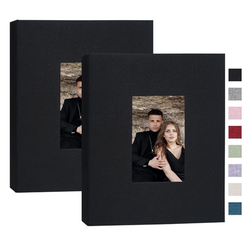 Cherrich Photo Album 8x10, Pack of 2 Linen Picture Book, 26-Page Album Holds 52 Photos Art Presentation Folder for Picture or Certificates Storage