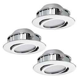 Eglo Set of 3 LED recessed spotlights Pineda, Spots Made of Plastic