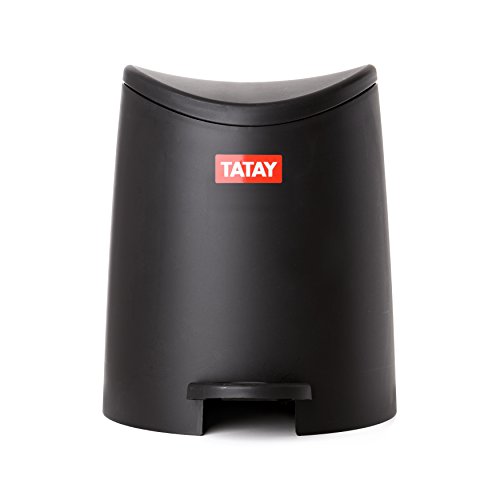 TATAY Bathroom Bin with Standard Pedal 3L - Practical and Functional Design - Made from Highly Resistant Materials - Compact and Easy to Use - Made in Spain - 19 x 21,8 x 22,1 cm – Black