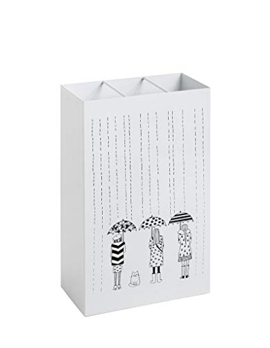 HAKU Umbrella Stand, white, metal – dimensions: W 30 x H 48 x D 16 cm, Style: Modern