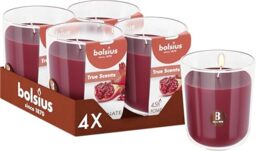 Bolsius - Pomegranate - Red - Set of 6 Scented Candles - 9.7 x 8.5 cm - Burn time: 45 Hours - with Natural extracts - Natural Vegetable Wax - Palm Oil Free