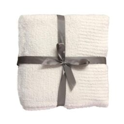 JOOJA Knit Throw Blanket Super Soft Warm Blanket for Couch Lightweight Fluffy Blanket for Bed Sofa 50x60 Inches Cream