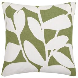 Voyage Maison Birch Cushion – 100% Cotton Abstract Leaf Appliqué Decorative Case (Grass - 50x50cm)