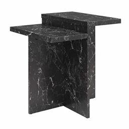 Dorel Home Brielle Accent Table Black Faux Marble, 56x29x61cm (DxWxH)