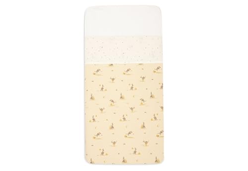 Jollein Crib Sheet - Kangaroots/Dusty Dot - 120x150cm - 100% Cotton - Flat Sheet Without Elastic - OEKO-TEX Certified
