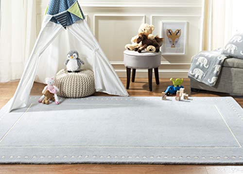 Safavieh Traditional Rug for Living Room, Dining Room, Bedroom - Bella Collection, Short Pile, in Light Blue and Ivory, 122 X 183 cm