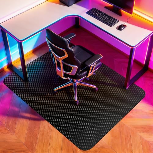 "Vicwe Gaming Chair Mat for Hard Floor, 36""x55"" Desk Chair Mat, Smooth Glide - Gaming Chair Mat for Tile Floor, Easy to Clean, Anti-Slip Hard Floor Protector Rolling Chair for Office Home,Gaming, Black"
